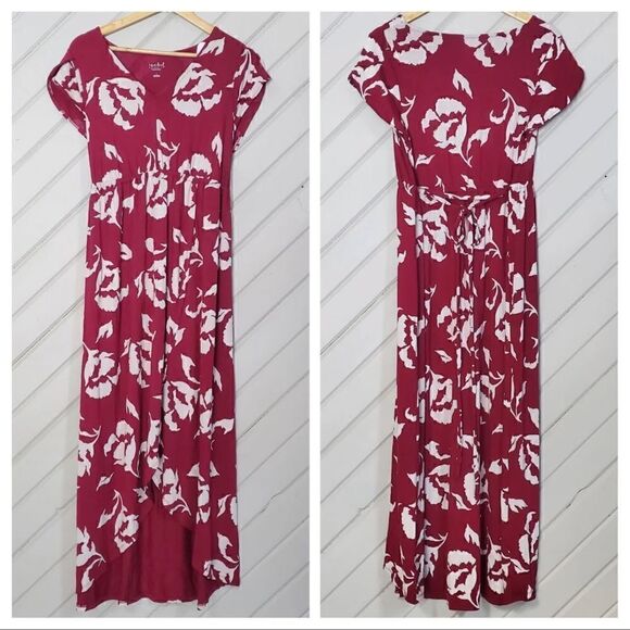 Isabel Maternity Burgundy Floral Dress XS - Picture 3 of 7